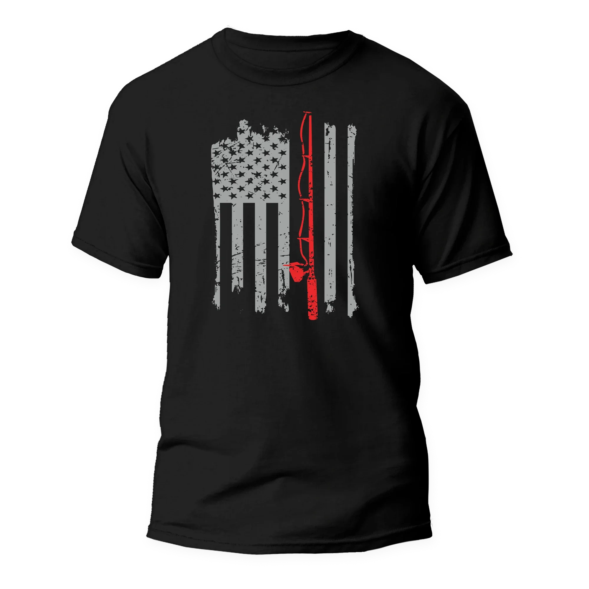 Fishing Rod American Flag Tee For Him