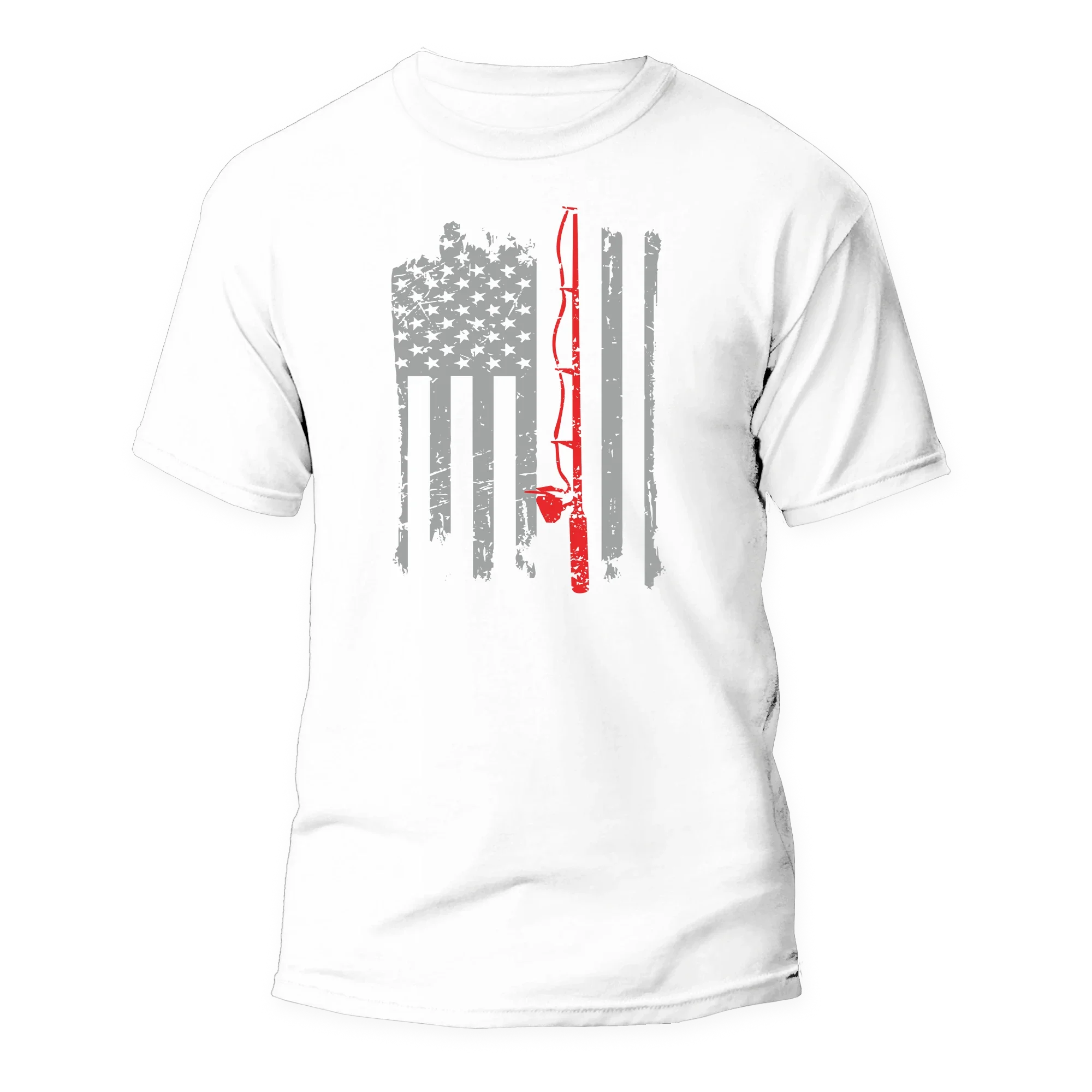 Fishing Rod American Flag Tee For Him