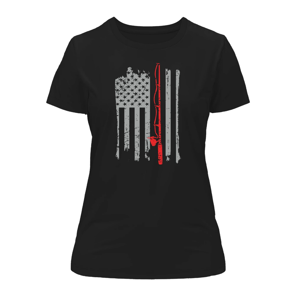 Fishing Rod American Flag Tee for Her